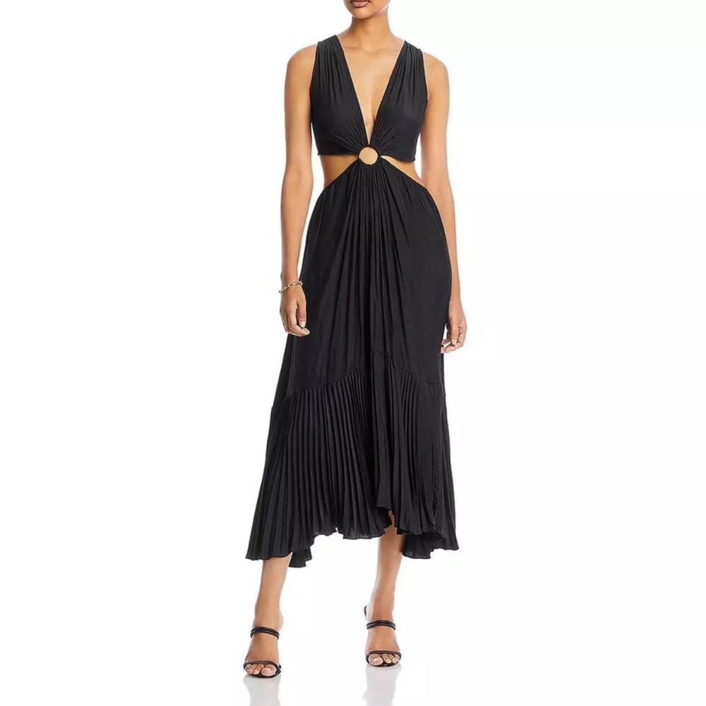 RAMY BROOK Hatyie Black Long Cutout Maxi Party Dress size XS (Runs Large)
